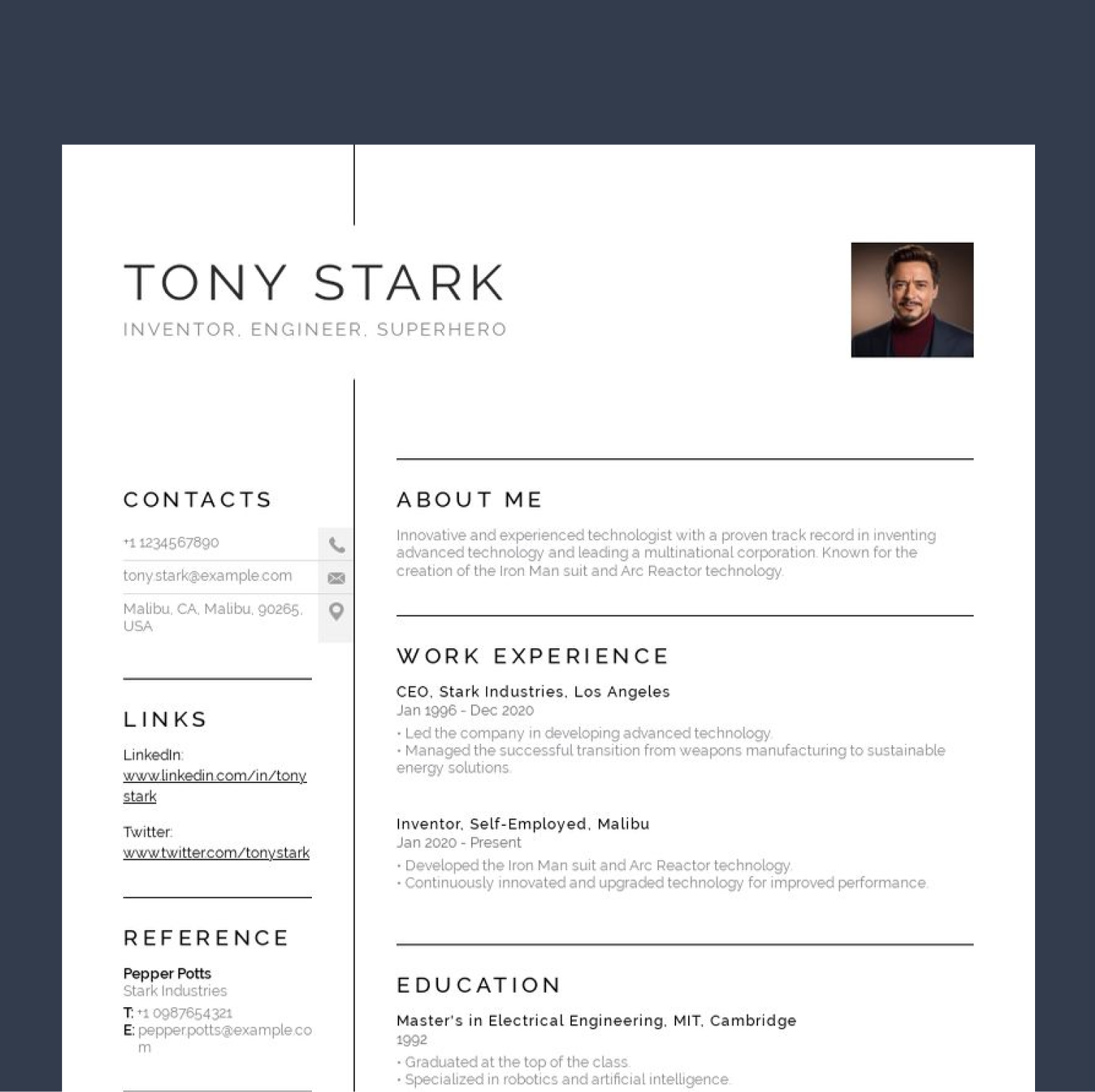 Example of a poorly formatted resume that fails ATS screening